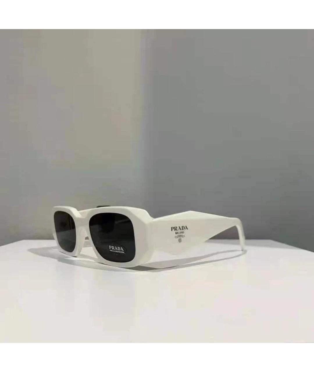 CHANEL Белые пластиковые солнцезащитные очки, фото 4