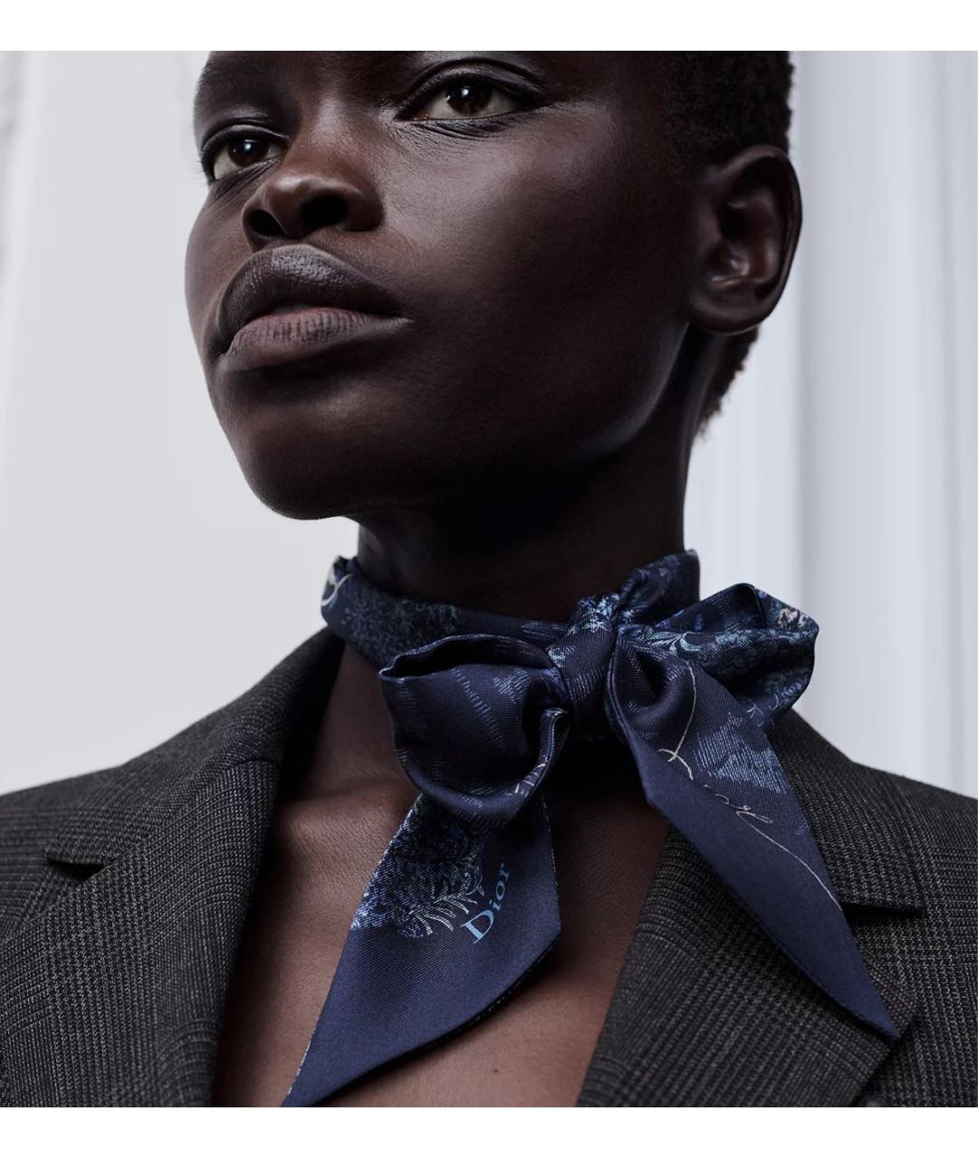 CHRISTIAN DIOR Темно-синий платок, фото 2