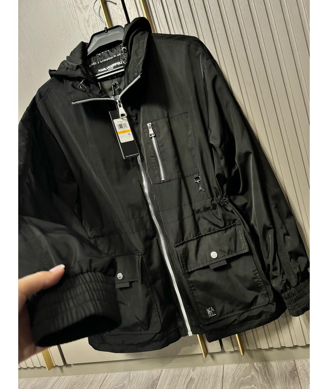 KARL LAGERFELD Черный полиэстеровый тренч/плащ, фото 7