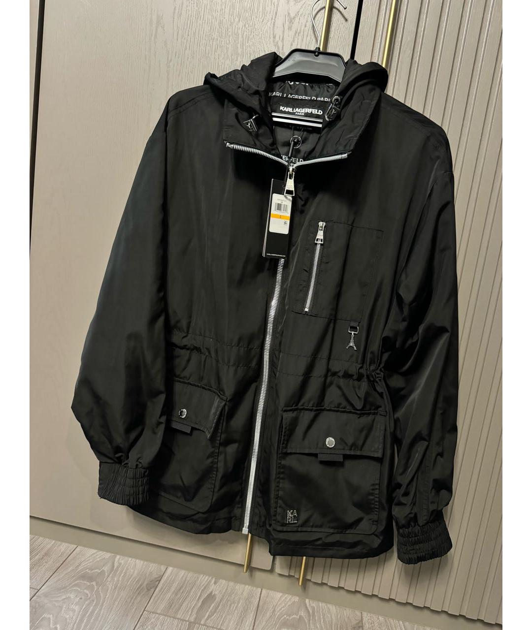 KARL LAGERFELD Черный полиэстеровый тренч/плащ, фото 8