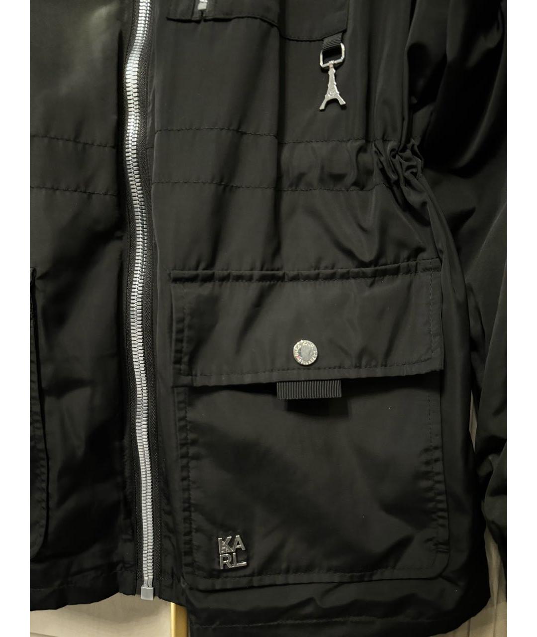 KARL LAGERFELD Черный полиэстеровый тренч/плащ, фото 4