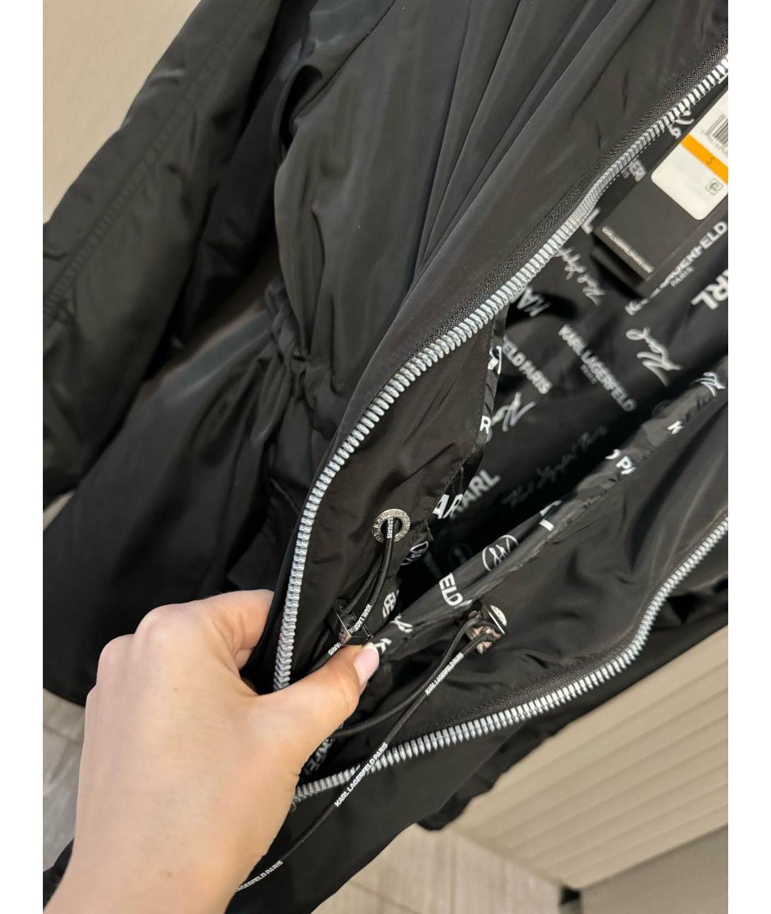 KARL LAGERFELD Черный полиэстеровый тренч/плащ, фото 6