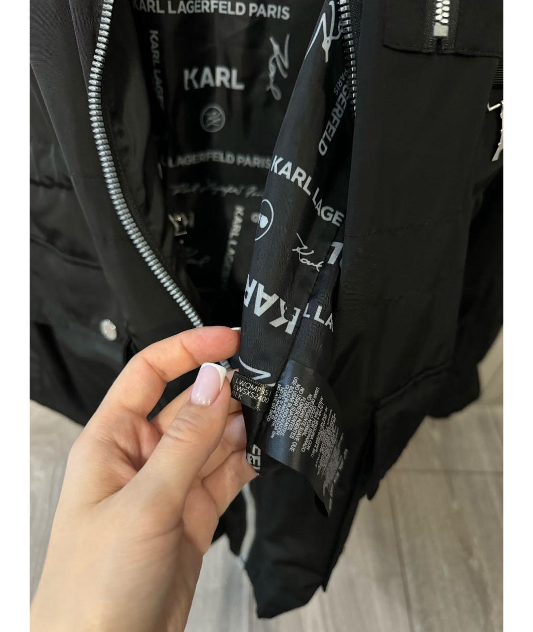 KARL LAGERFELD Черный полиэстеровый тренч/плащ, фото 5