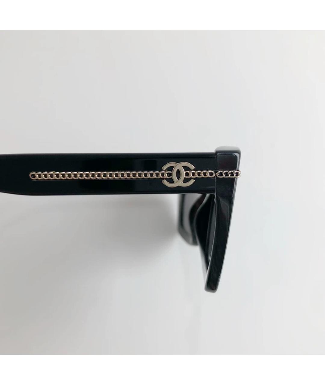 CHANEL Черные пластиковые солнцезащитные очки, фото 3