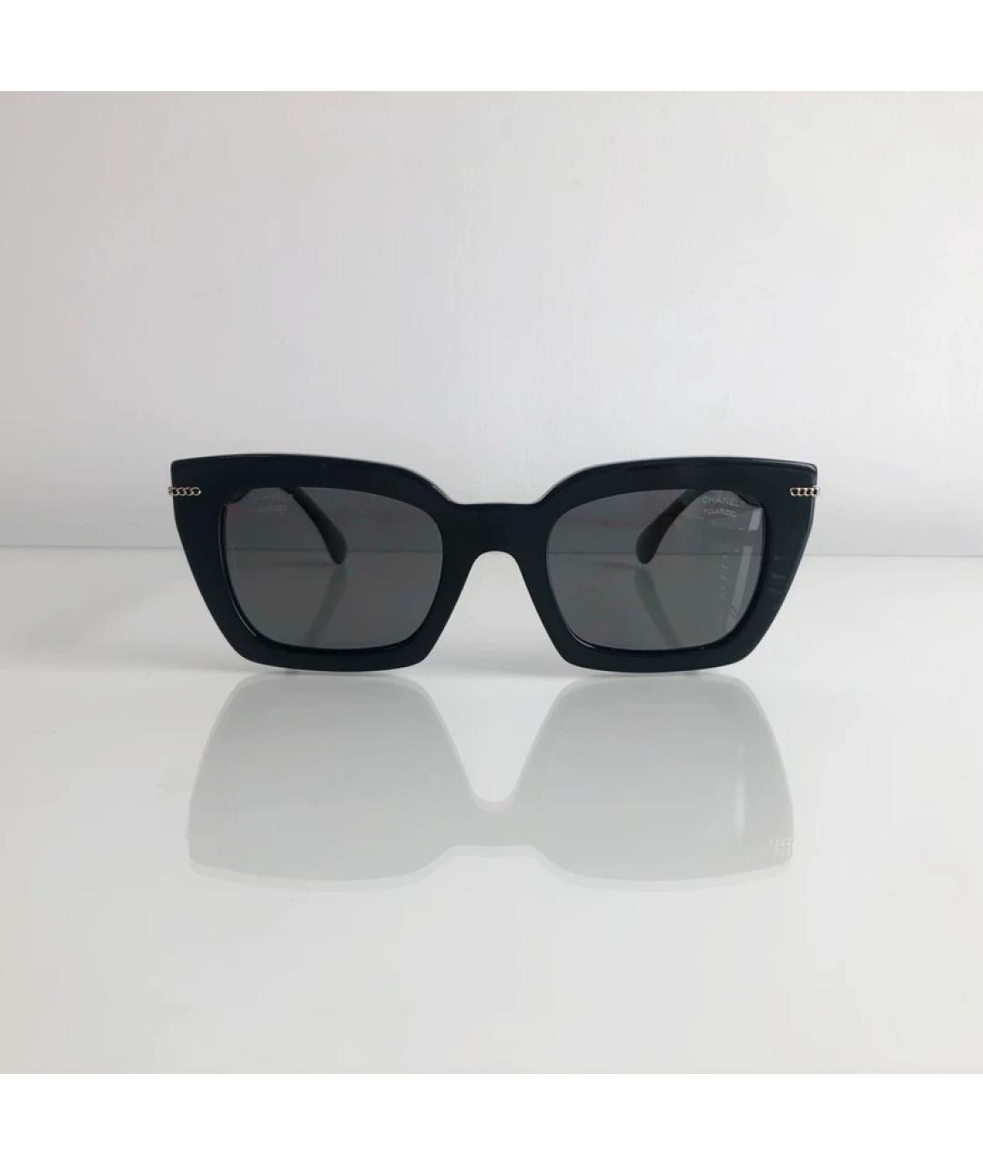 CHANEL Черные пластиковые солнцезащитные очки, фото 2