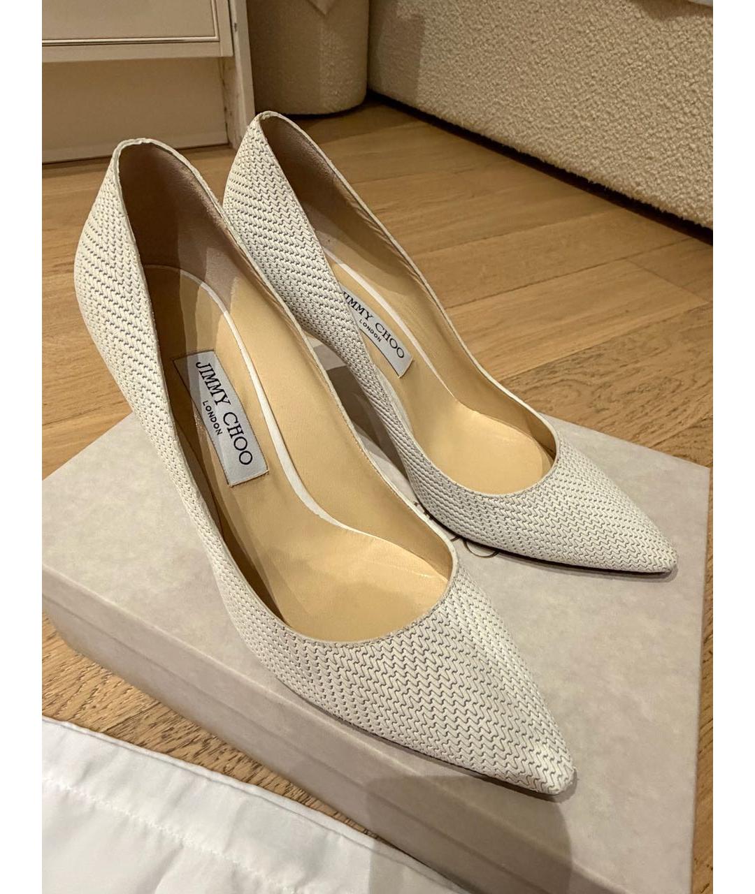 JIMMY CHOO Белые кожаные туфли, фото 4