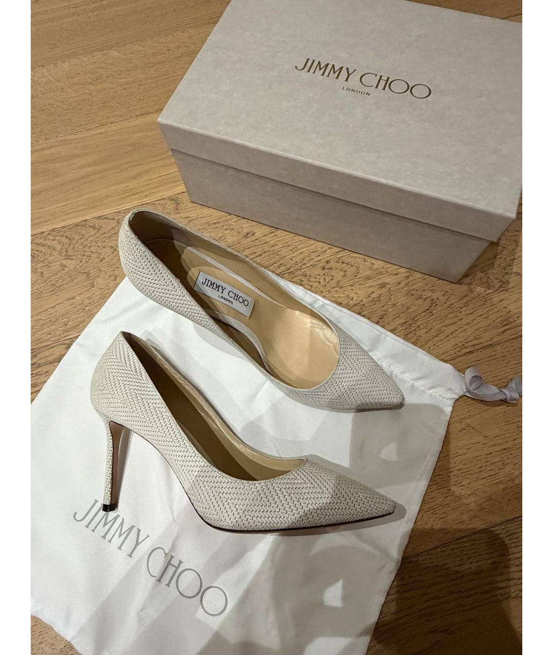 JIMMY CHOO Белые кожаные туфли, фото 2