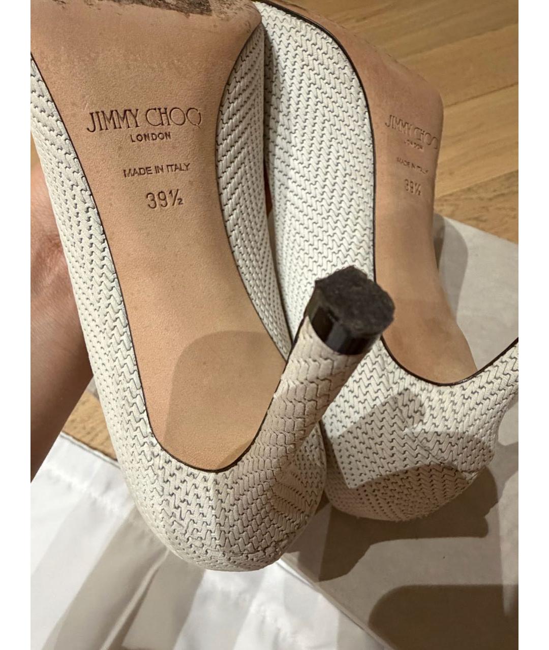 JIMMY CHOO Белые кожаные туфли, фото 6