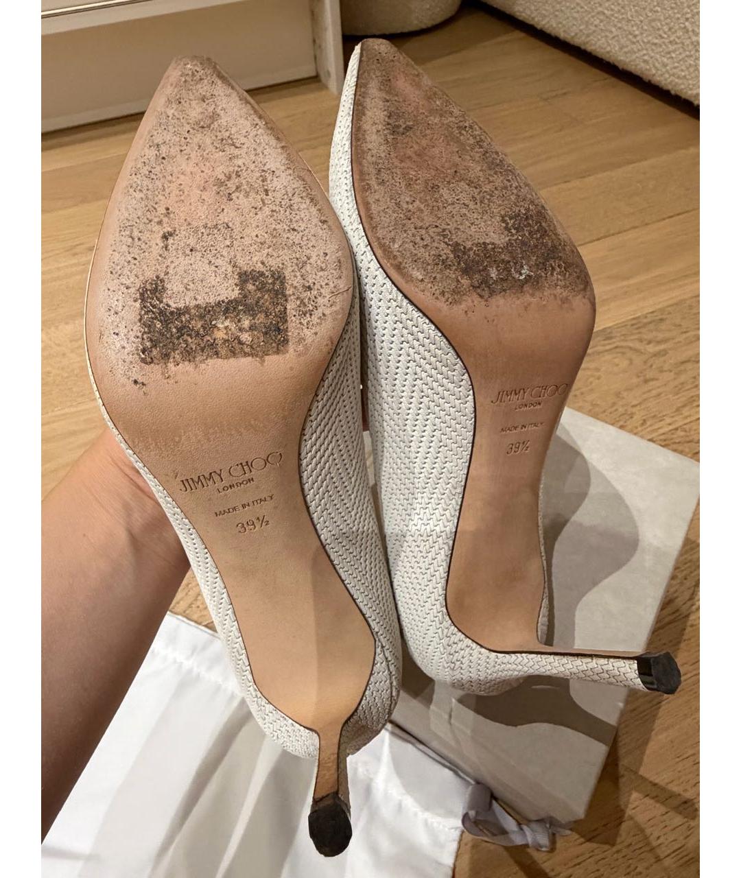 JIMMY CHOO Белые кожаные туфли, фото 5