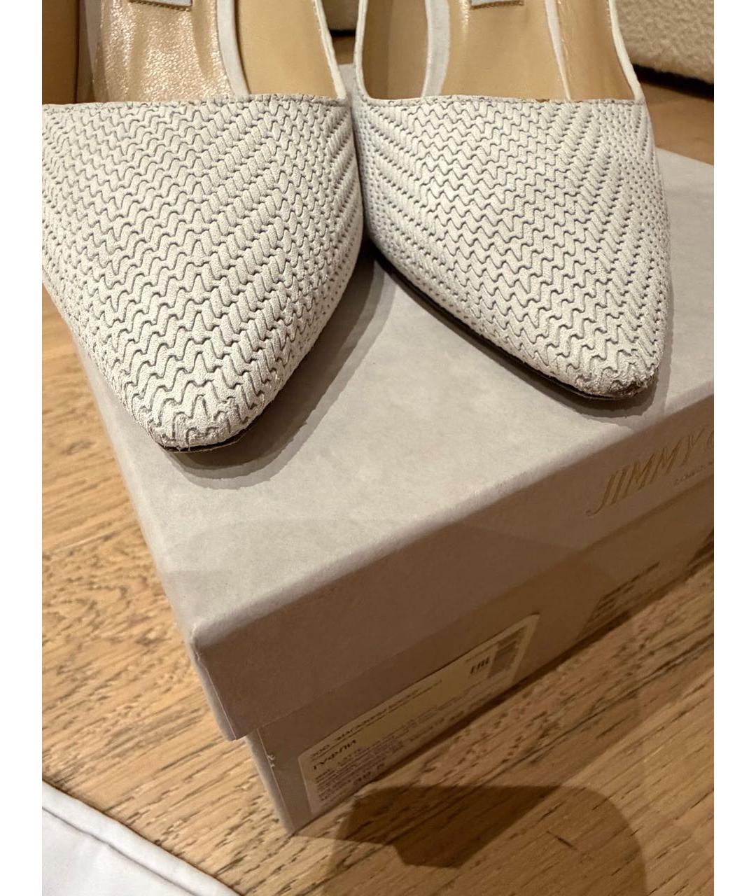 JIMMY CHOO Белые кожаные туфли, фото 7