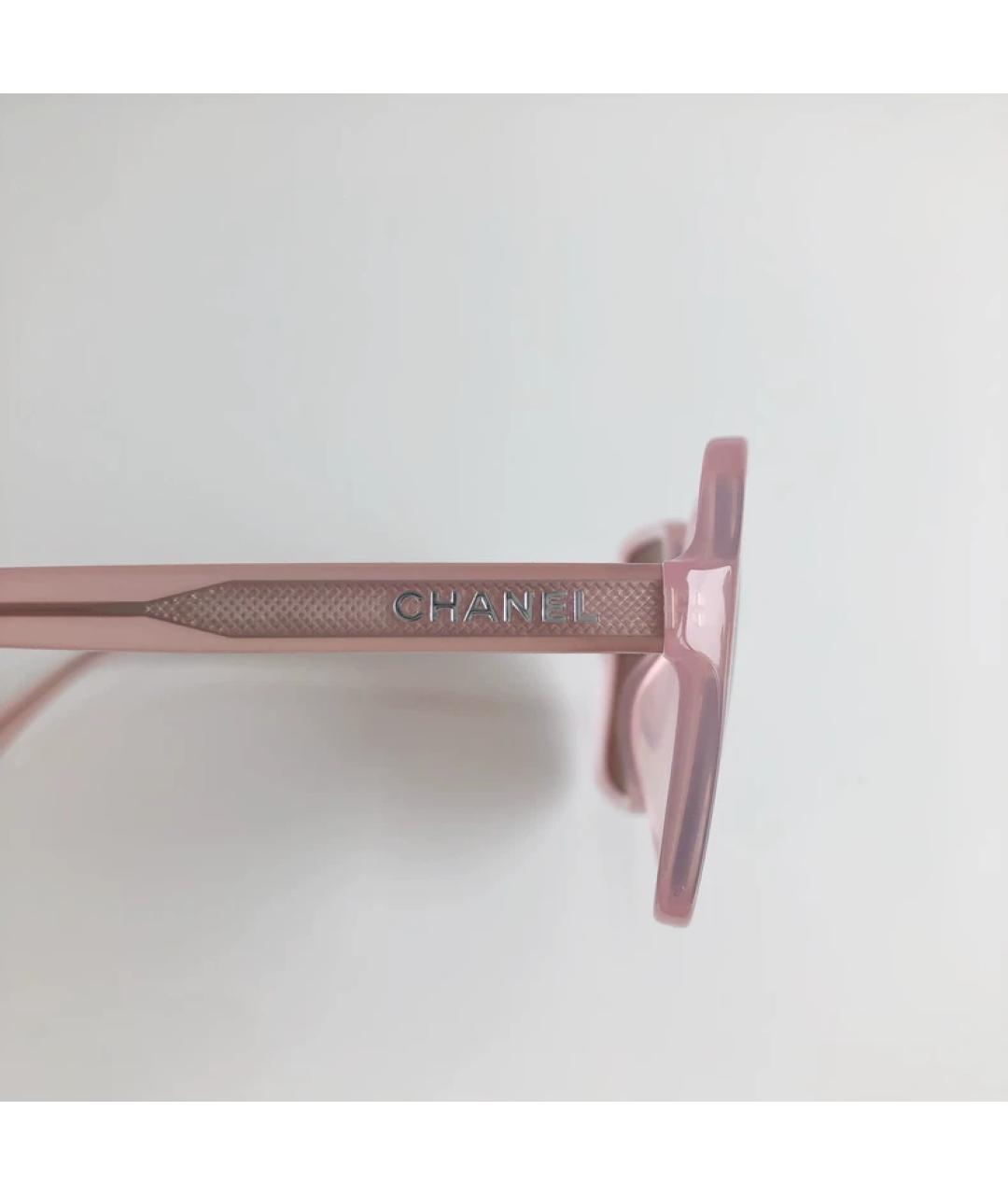 CHANEL Розовые пластиковые солнцезащитные очки, фото 3