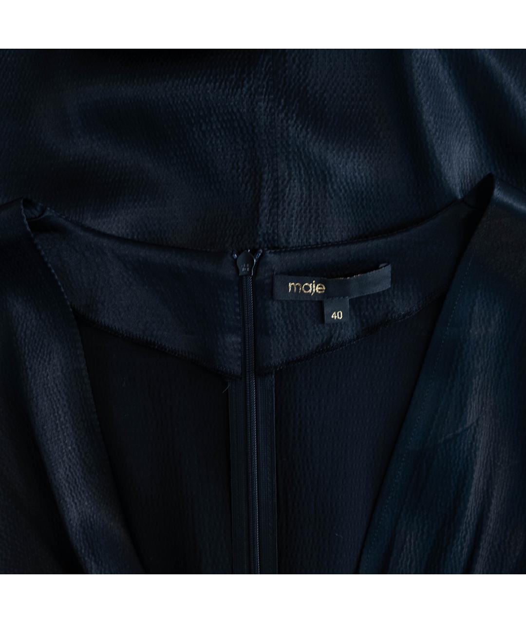 MAJE Черное вискозное повседневное платье, фото 3