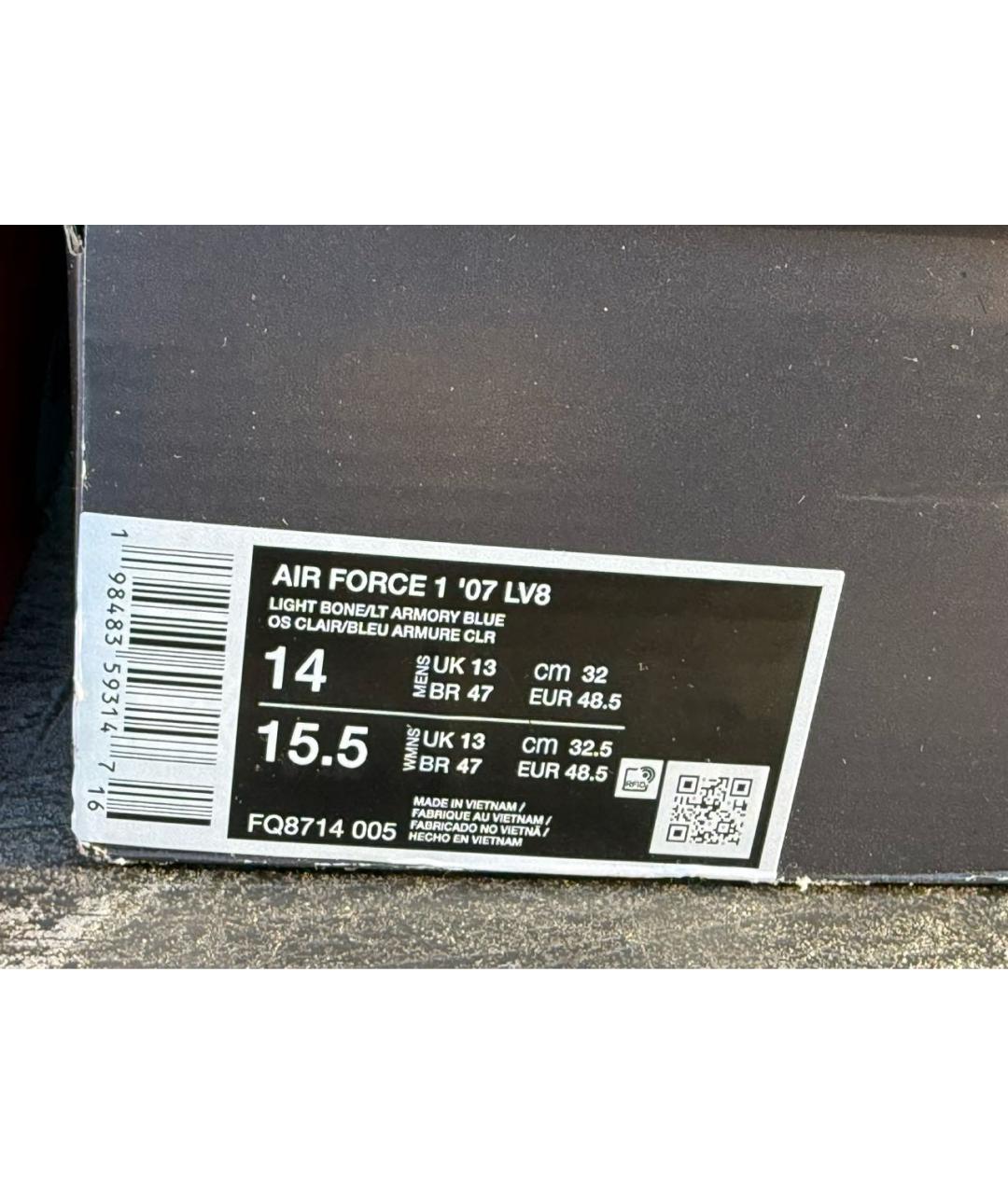 NIKE Голубые кожаные низкие кроссовки / кеды, фото 6