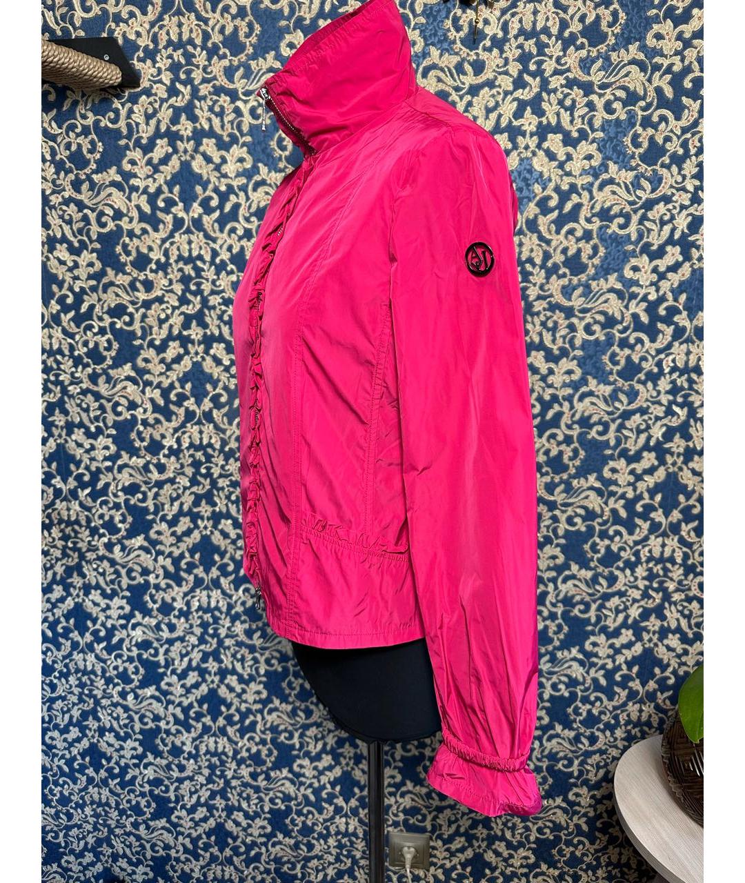 ARMANI JEANS Розовая полиэстеровая куртка, фото 4