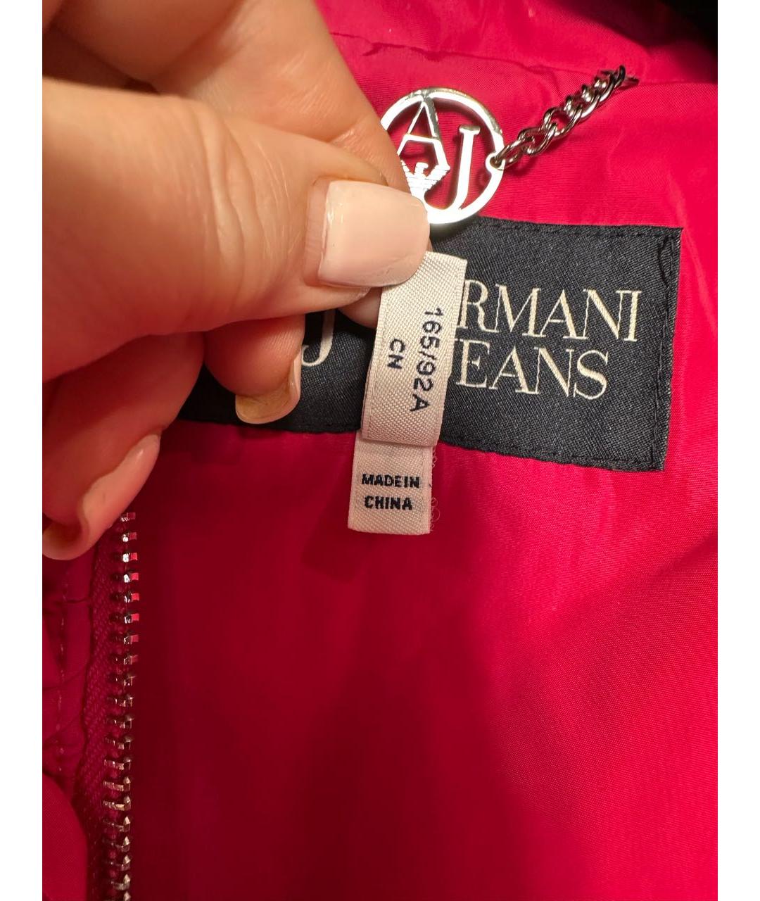 ARMANI JEANS Розовая полиэстеровая куртка, фото 6