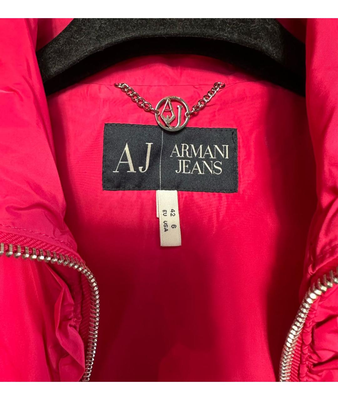 ARMANI JEANS Розовая полиэстеровая куртка, фото 5