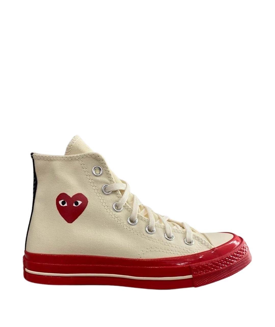 COMME DES GARÇONS PLAY Белые текстильные кеды, фото 1