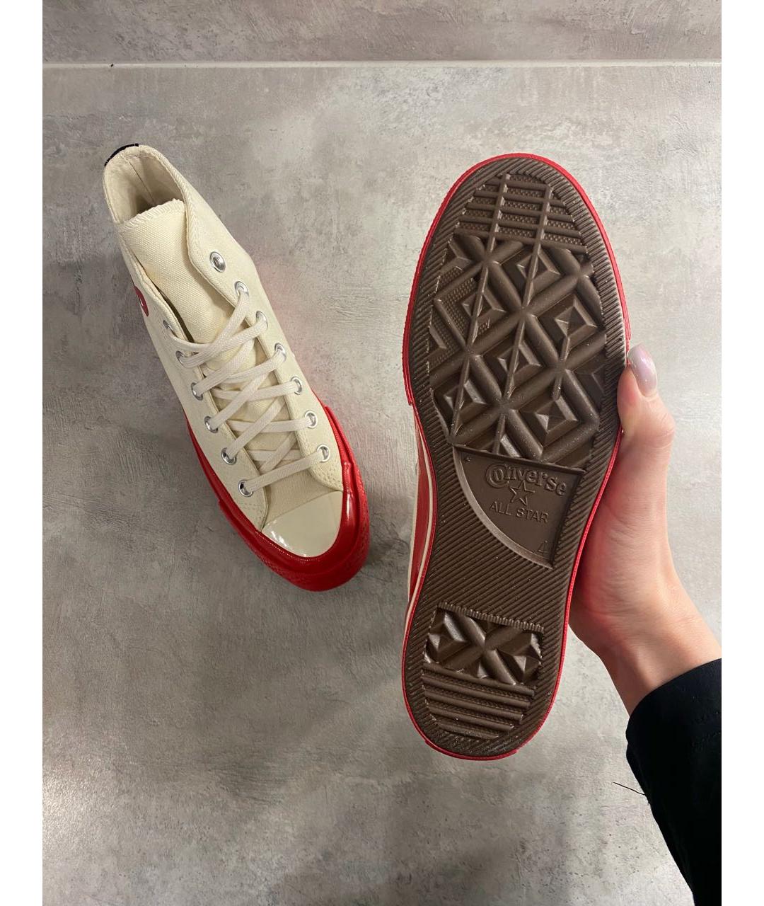 COMME DES GARÇONS PLAY Белые текстильные кеды, фото 7