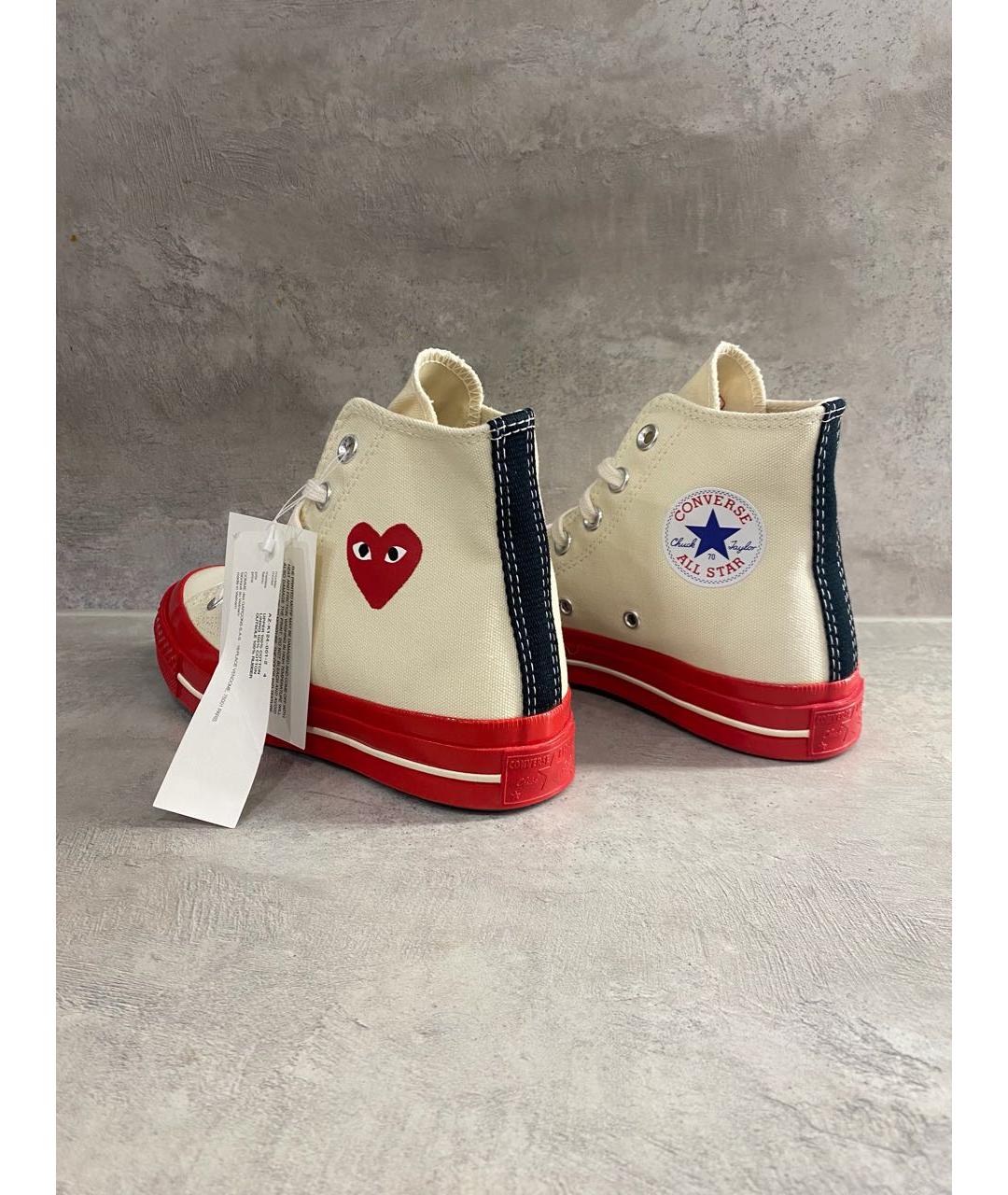 COMME DES GARÇONS PLAY Белые текстильные кеды, фото 6