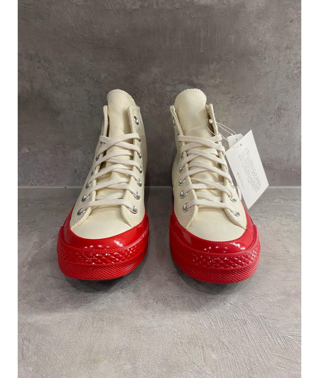 COMME DES GARÇONS PLAY Белые текстильные кеды, фото 5