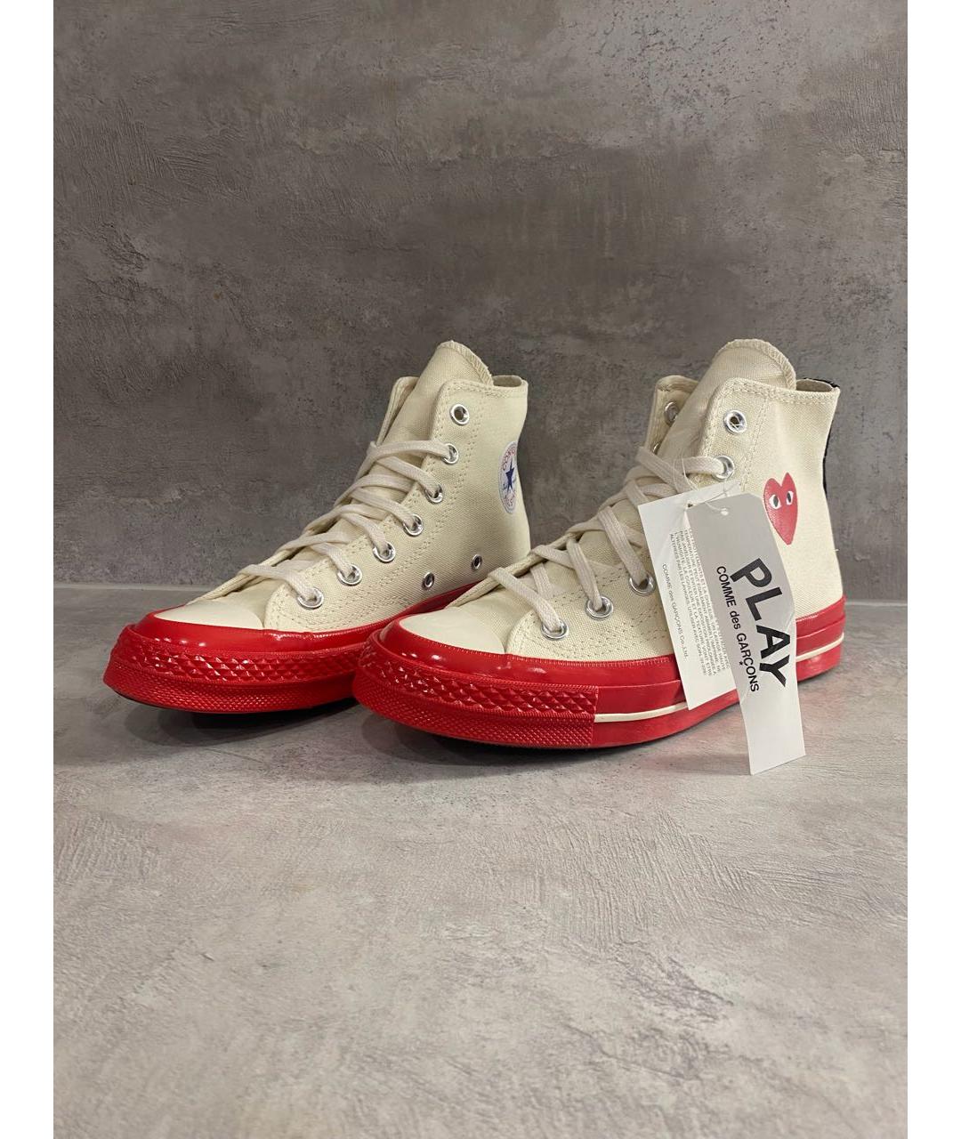 COMME DES GARÇONS PLAY Белые текстильные кеды, фото 3