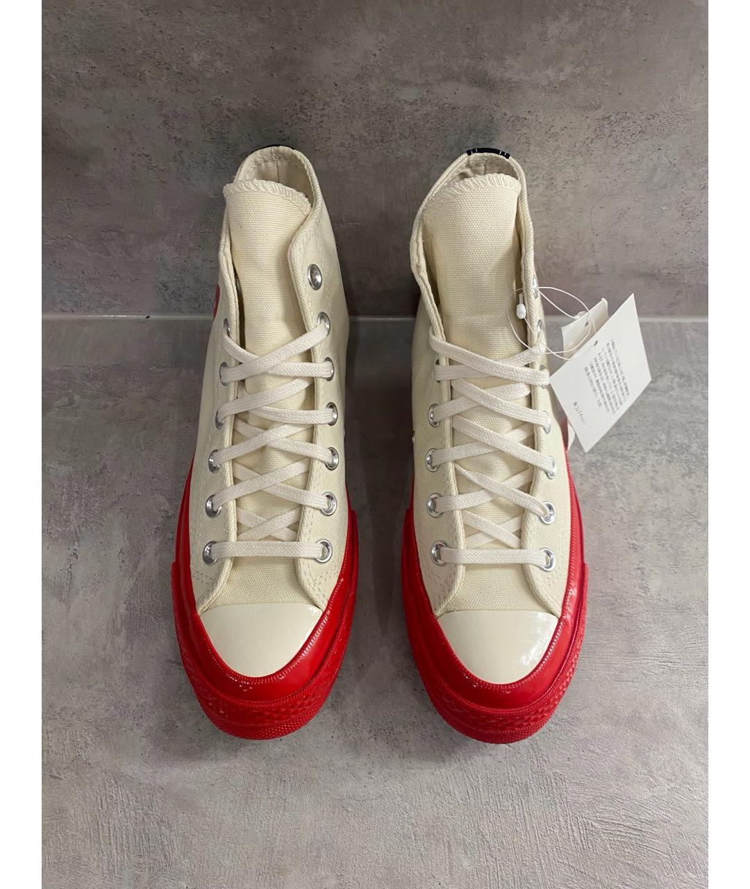 COMME DES GARÇONS PLAY Белые текстильные кеды, фото 4