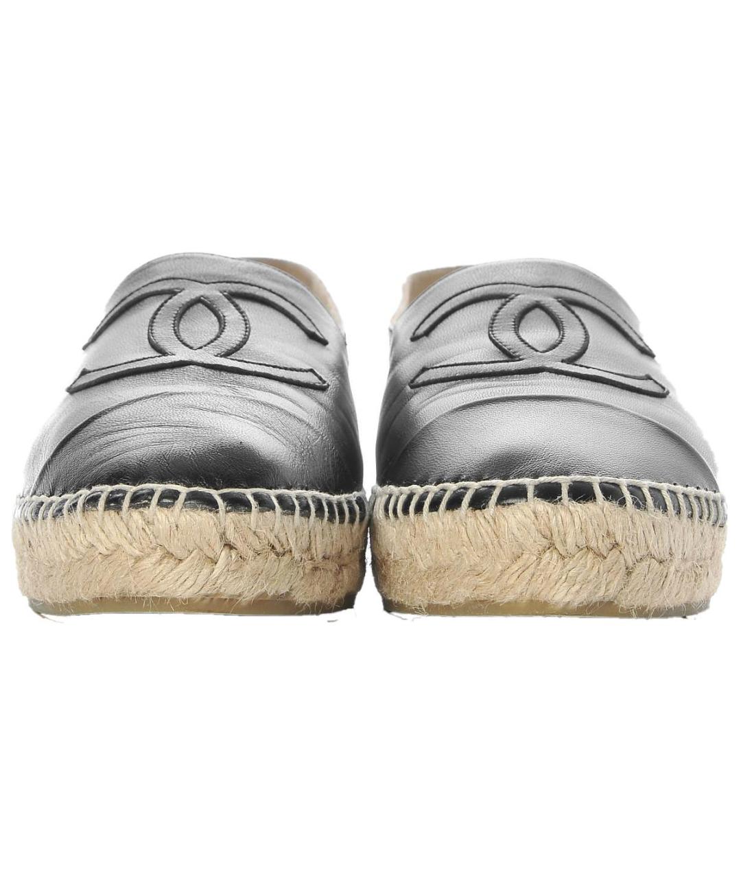 CHANEL Черные кожаные эспадрильи, фото 4