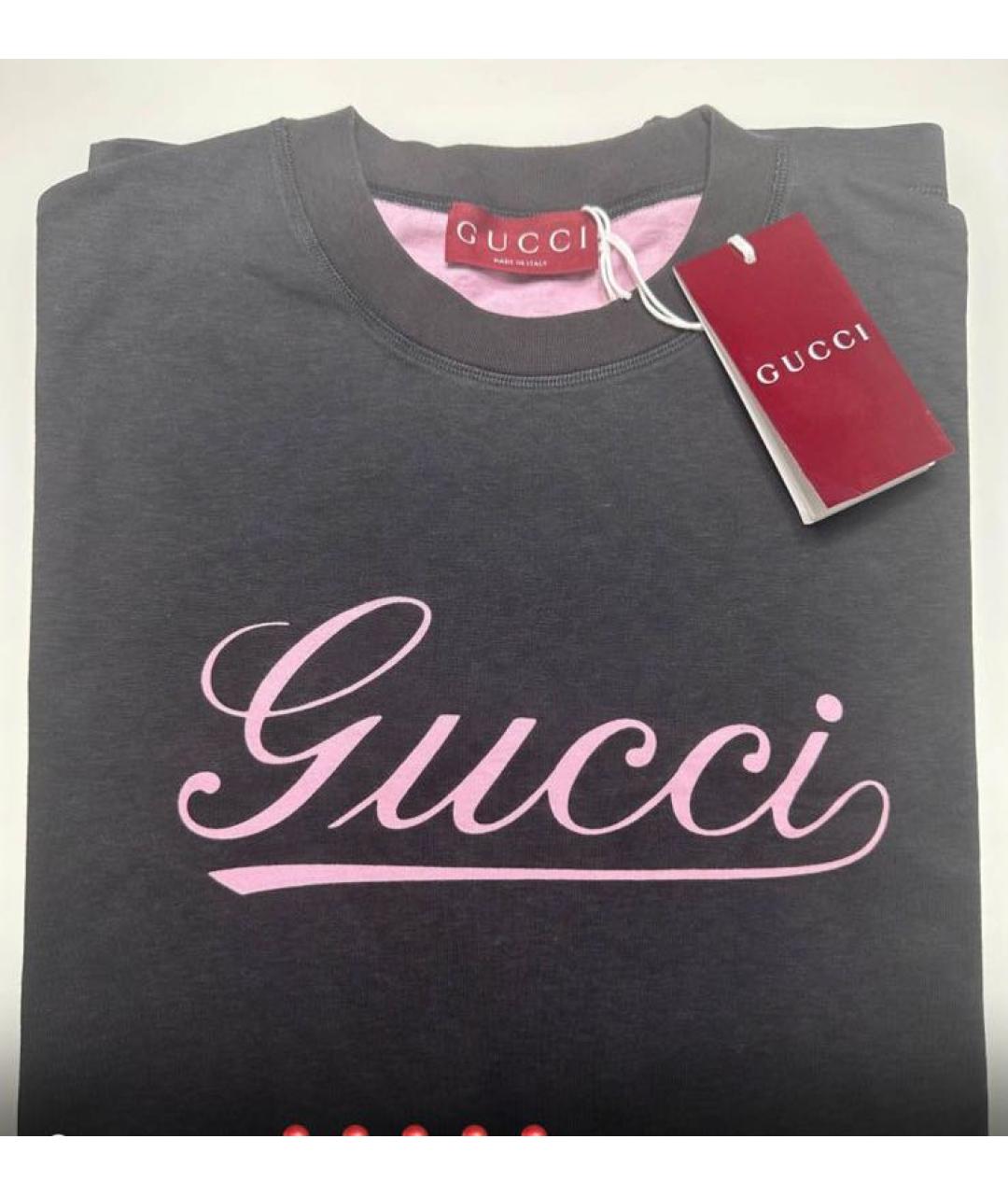 GUCCI Черная хлопковая футболка, фото 4