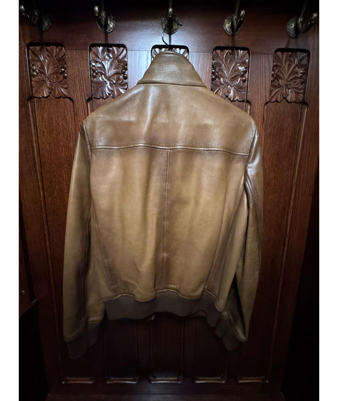 PRADA Коричневая кожаная куртка, фото 2
