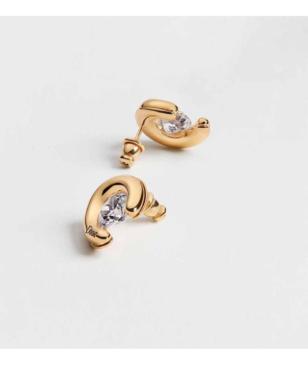 CHRISTIAN DIOR Желтые металлические серьги, фото 3