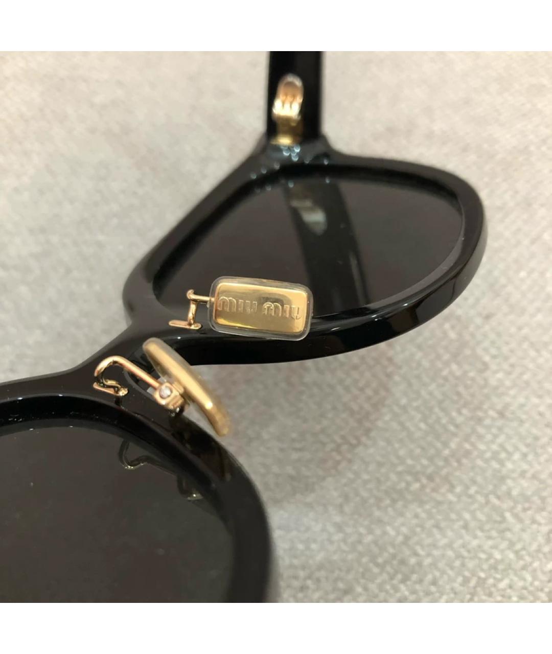 MIU MIU Черные пластиковые солнцезащитные очки, фото 5