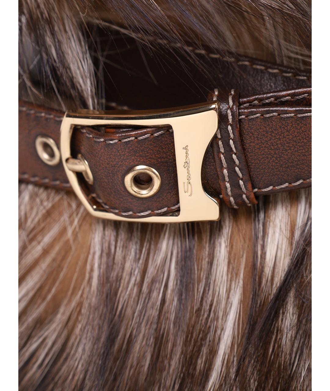 SANTONI Коричневые кожаные сапоги, фото 3