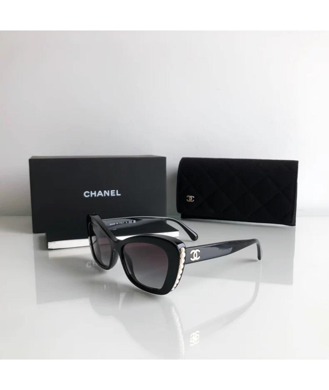 CHANEL Черные пластиковые солнцезащитные очки, фото 6