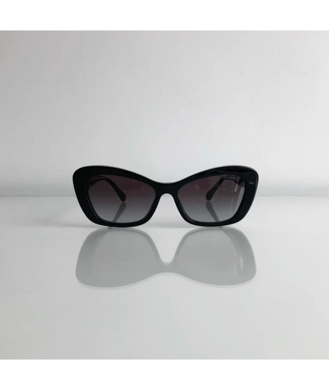 CHANEL Черные пластиковые солнцезащитные очки, фото 2