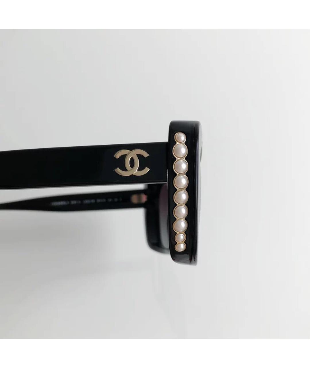 CHANEL Черные пластиковые солнцезащитные очки, фото 4