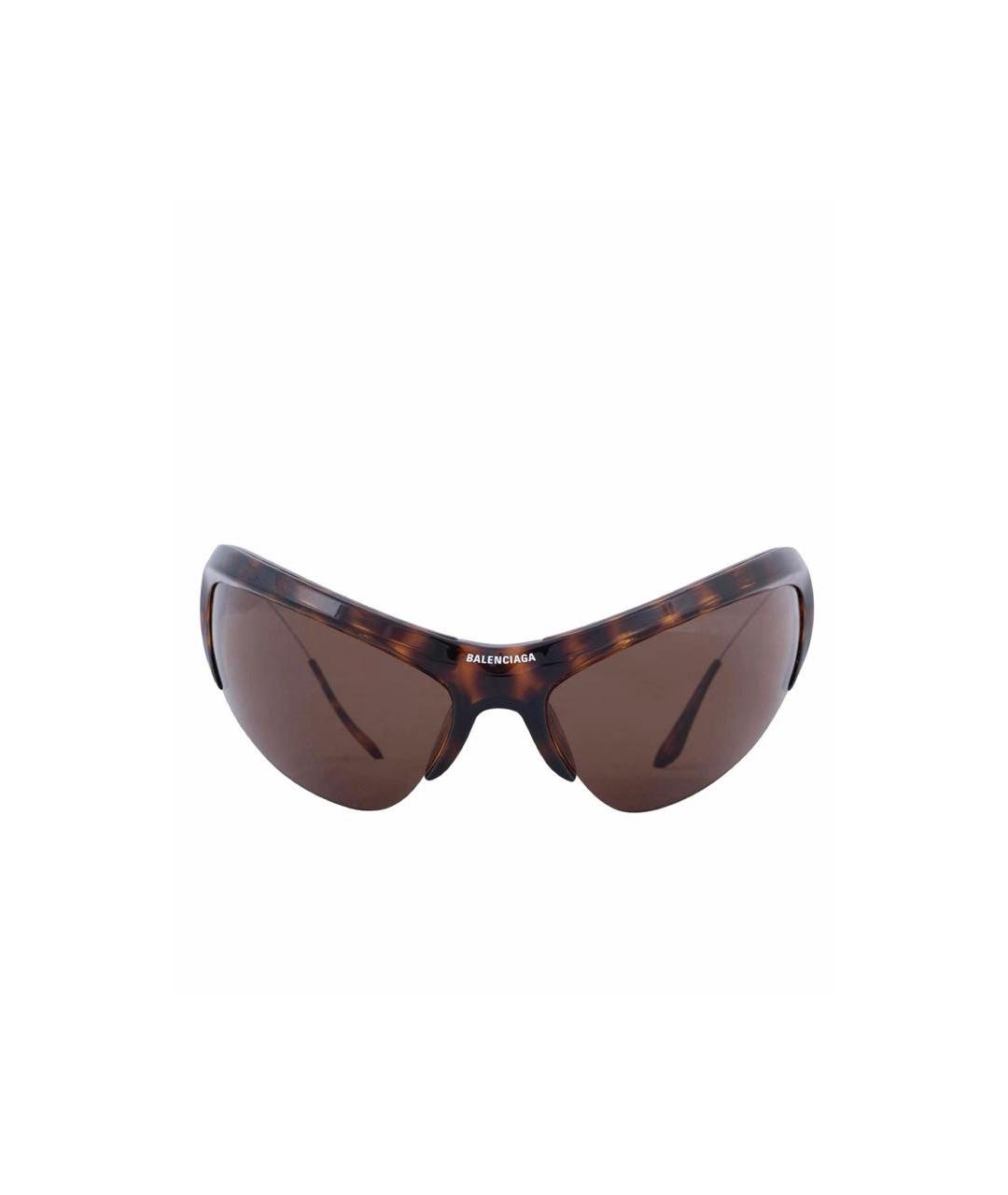 BALENCIAGA Коричневые пластиковые солнцезащитные очки, фото 9