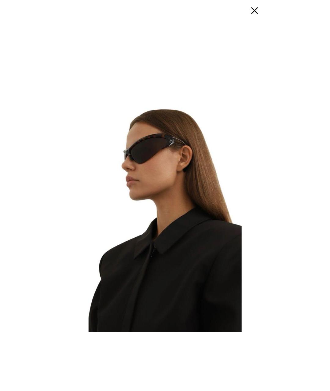 BALENCIAGA Коричневые пластиковые солнцезащитные очки, фото 2