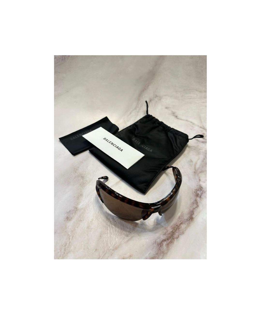 BALENCIAGA Коричневые пластиковые солнцезащитные очки, фото 6