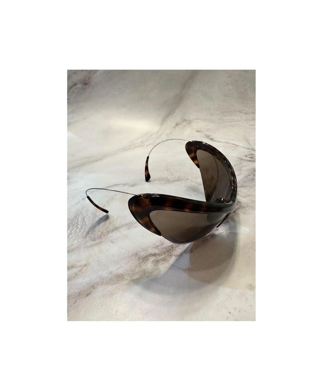 BALENCIAGA Коричневые пластиковые солнцезащитные очки, фото 4