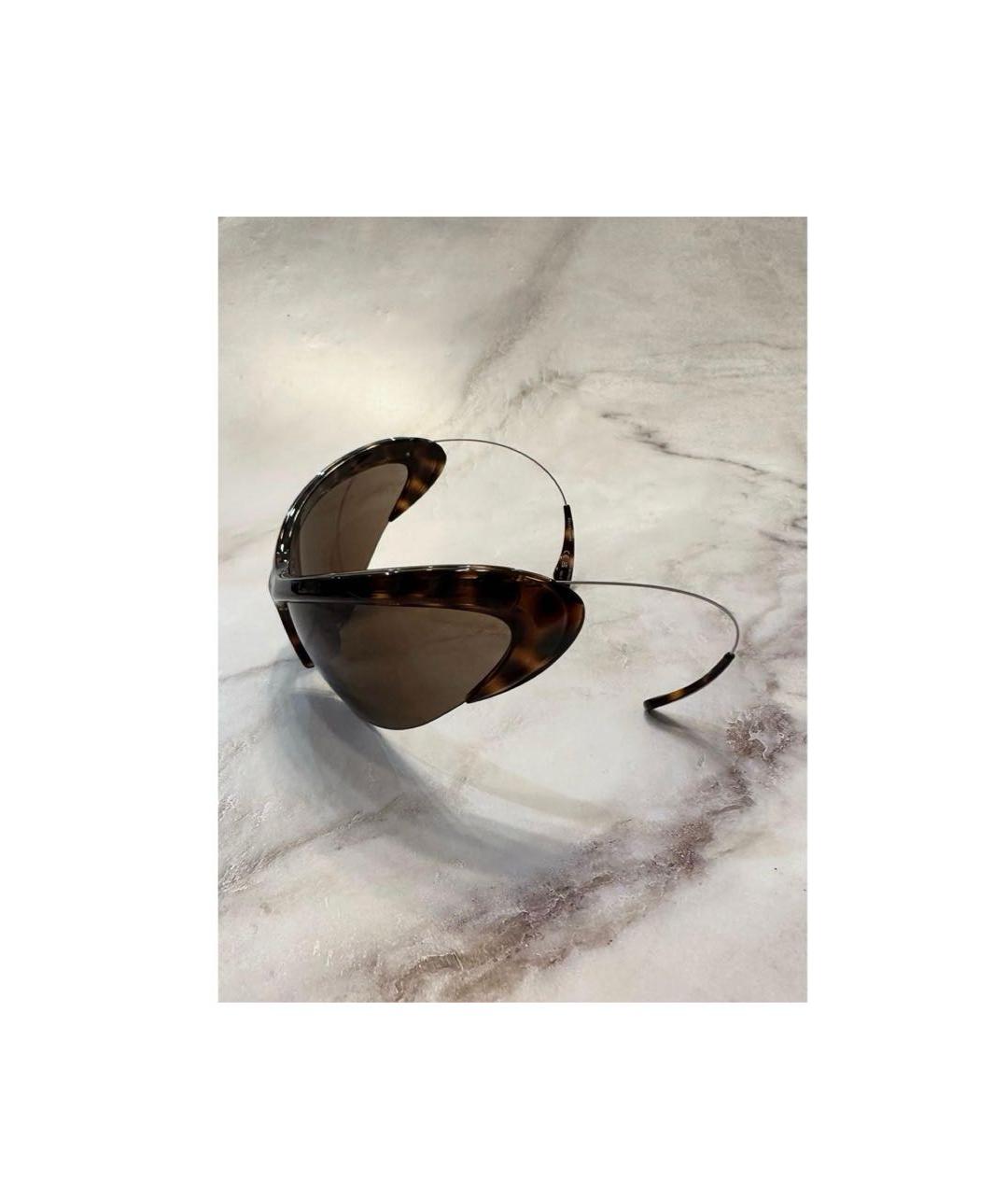 BALENCIAGA Коричневые пластиковые солнцезащитные очки, фото 5