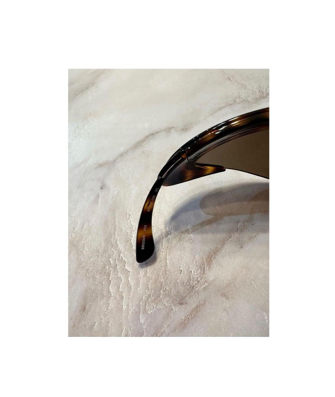 BALENCIAGA Коричневые пластиковые солнцезащитные очки, фото 7