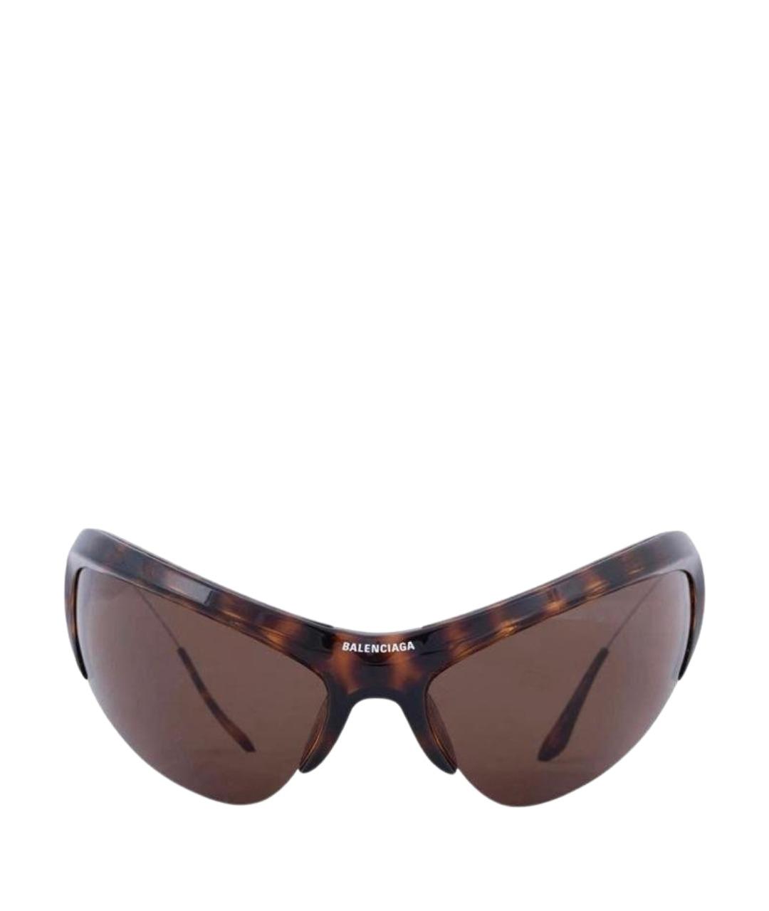 BALENCIAGA Коричневые пластиковые солнцезащитные очки, фото 1