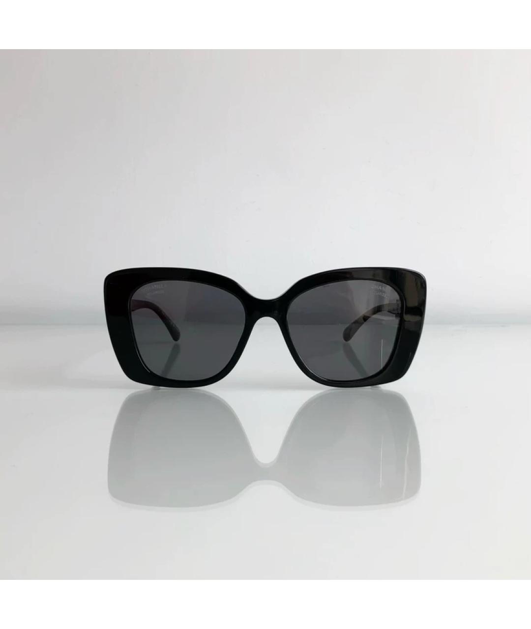 CHANEL Черные пластиковые солнцезащитные очки, фото 5