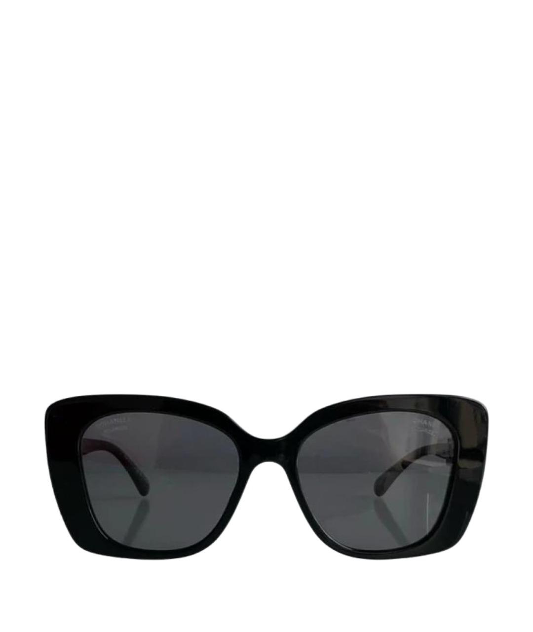 CHANEL Черные пластиковые солнцезащитные очки, фото 1