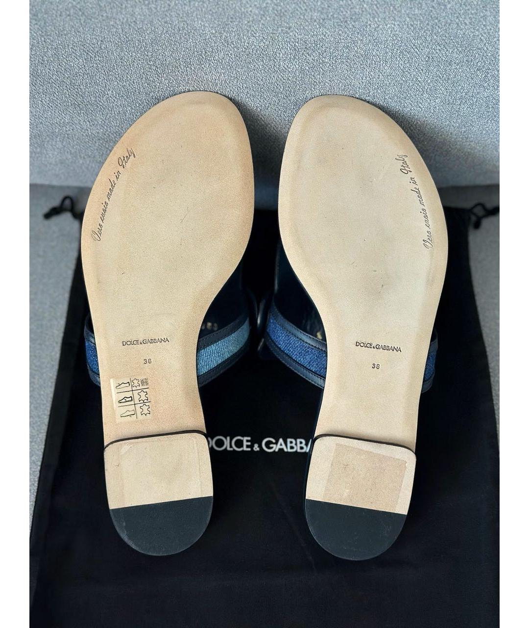 DOLCE&GABBANA Синие шлепанцы, фото 6