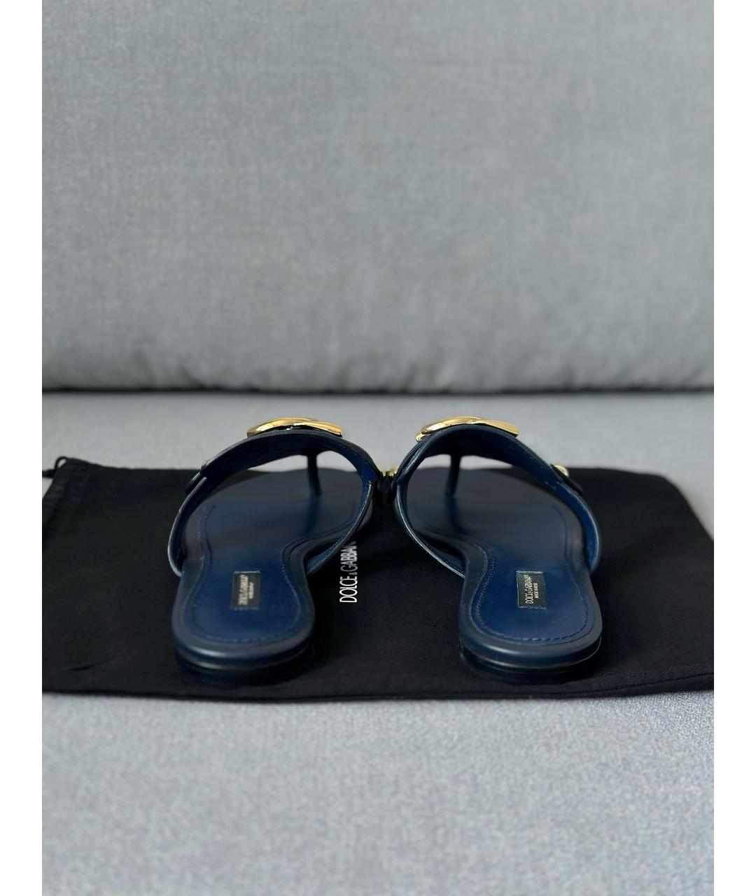 DOLCE&GABBANA Синие шлепанцы, фото 5