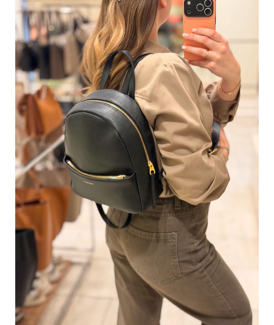 COCCINELLE Черный кожаный рюкзак, фото 2