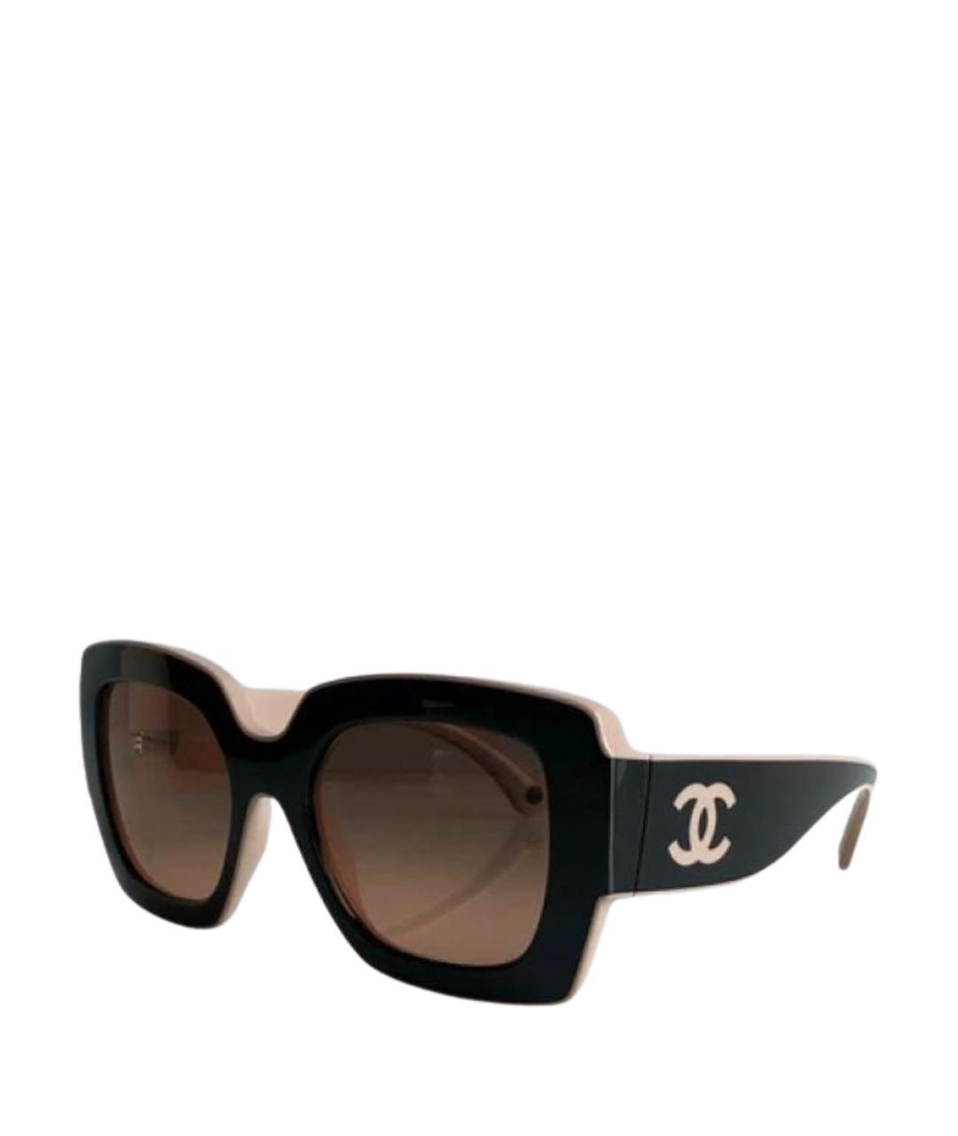CHANEL Черные пластиковые солнцезащитные очки, фото 1