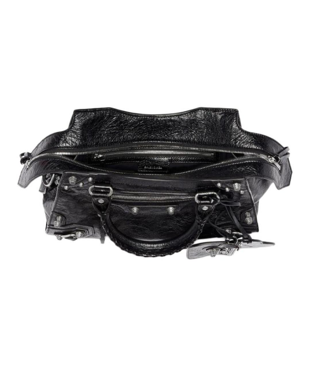 BALENCIAGA Черная кожаная сумка через плечо, фото 5