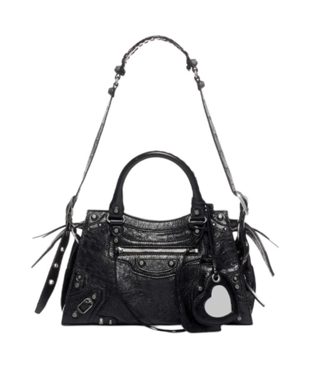 BALENCIAGA Черная кожаная сумка через плечо, фото 1